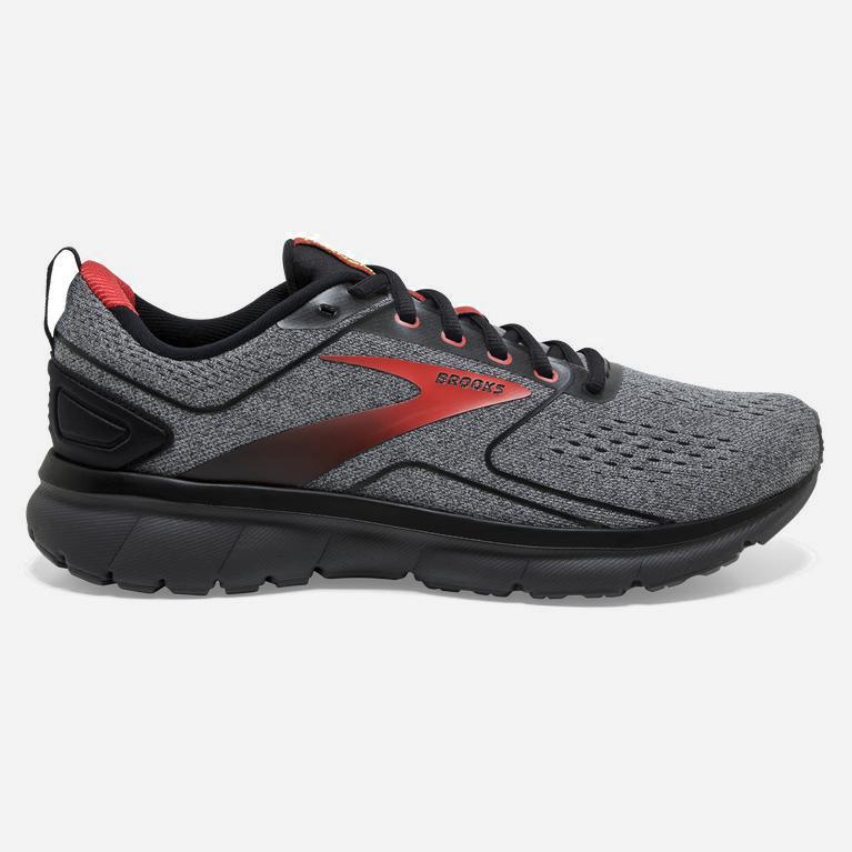 Brooks Transmit 3 Australia - Men's Road Running Shoes - Alloy/Grey/Black/Red (640735-WOT)